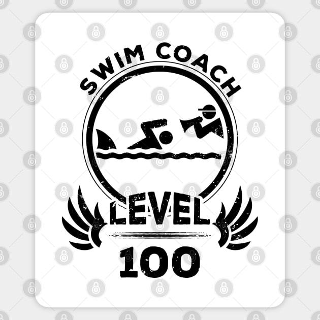 Level 100 Swim Coach Swimming Trainer Gift Sticker by atomguy